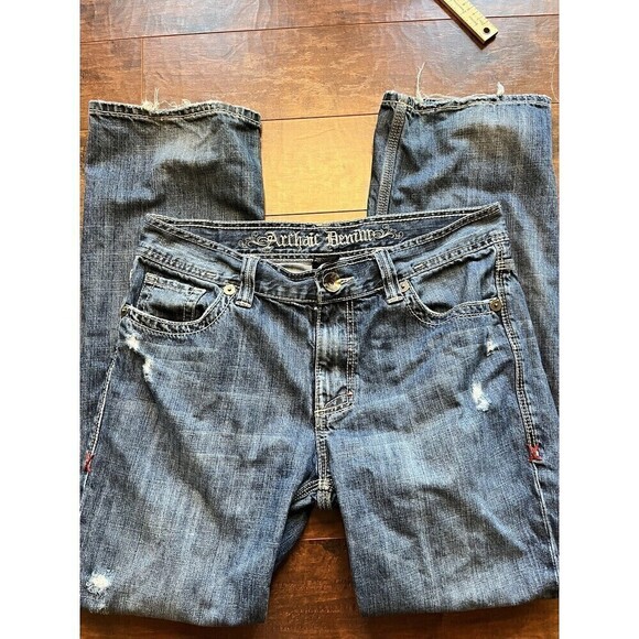 Archair Denim Other - Archair Denim Mens Metal Studded Y2K Straight Leg Embroidered Jeans 36x34